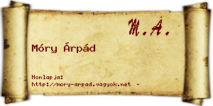 Móry Árpád névjegykártya