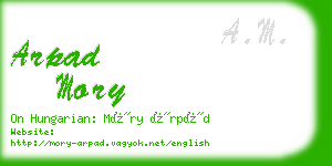 arpad mory business card